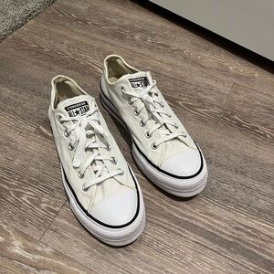 Converse All Star Classic White Platform Canvas Shoes